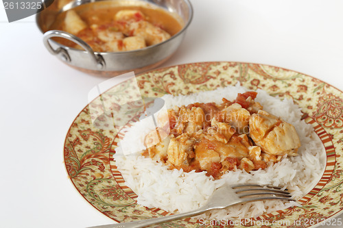 Image of Fish curry and serving bowl horizontal