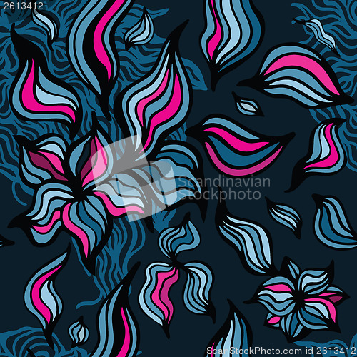 Image of Abstract Flowers background. Seamless pattern