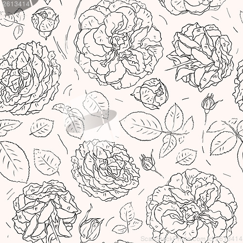 Image of Flowers background. Seamless pattern