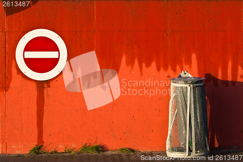 Image of No entry traffic sign Island of Fanoe in Denmark