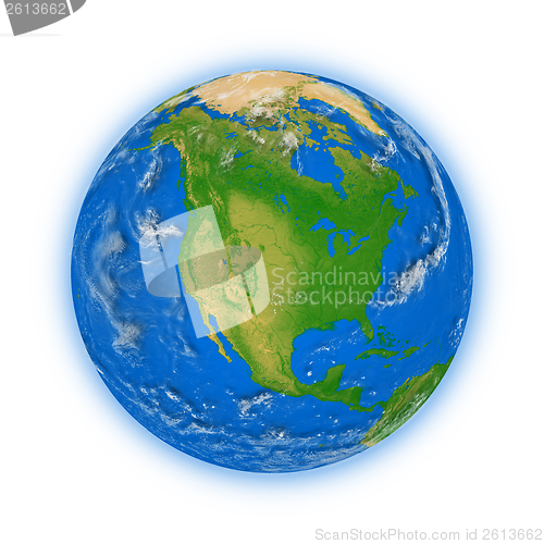 Image of North America on planet Earth