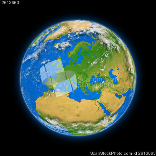 Image of Europe on planet Earth