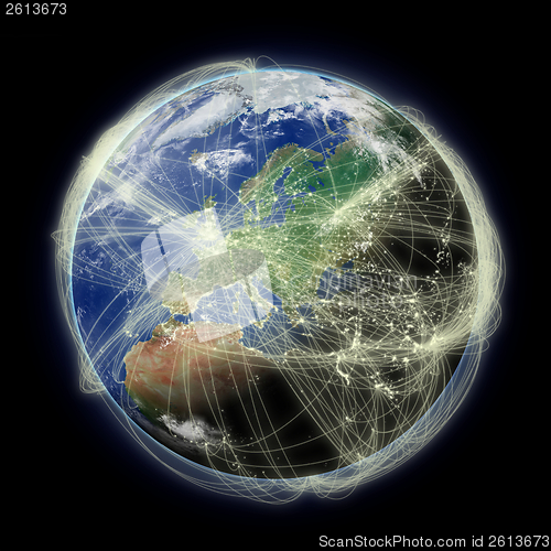 Image of Network over Europe