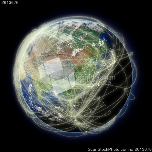 Image of Network over Asia