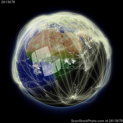 Image of Network over Africa