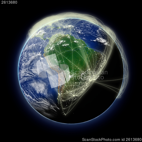 Image of Network over South America