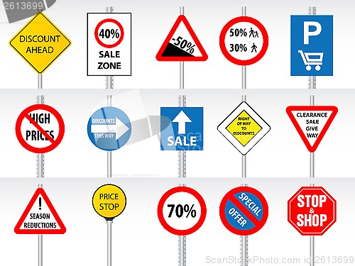 Image of Shopping discounts inspired by traffic signs