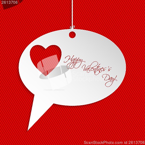 Image of Valentine greeting card design with speech bubble