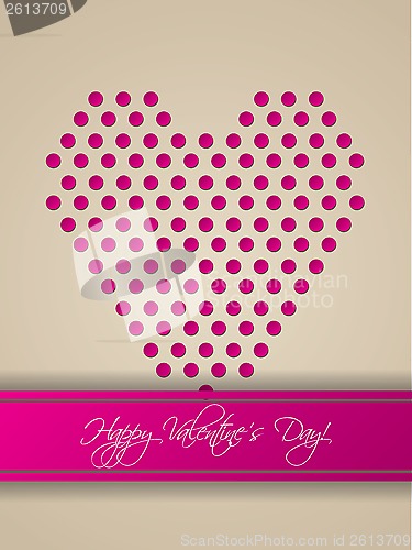 Image of Valentine greeting card design with heart shape