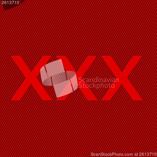Image of Striped red background with XXX text