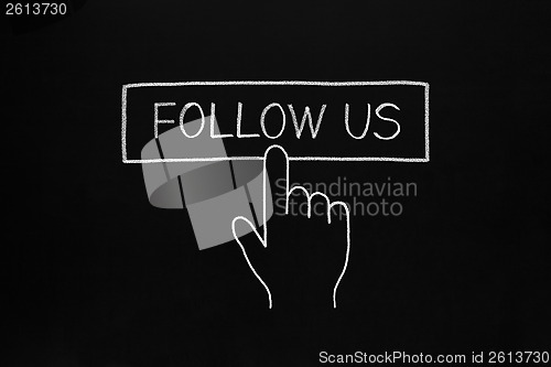 Image of Hand Clicking Follow Us Button