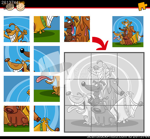 Image of cartoon dogs jigsaw puzzle game