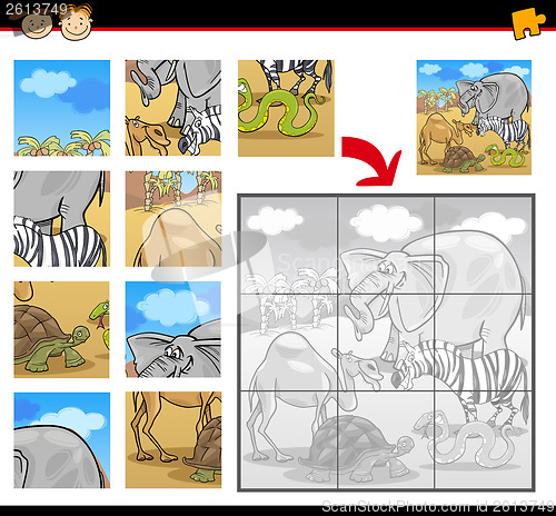 Image of cartoon safari animals jigsaw puzzle