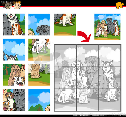 Image of cartoon dogs jigsaw puzzle game