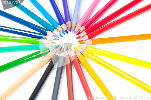 Image of Group of multicolored pencils