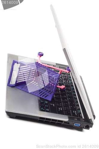 Image of Laptop with a shopping-cart