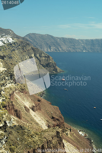 Image of Santorini island rock