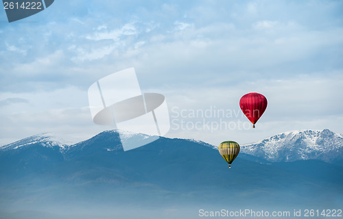 Image of Red balloon in the blue sky