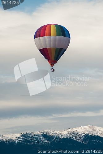 Image of Multicolored Balloon in the blue sky