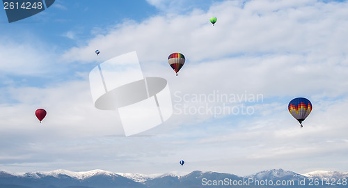 Image of Multicolored Balloons in the blue sky