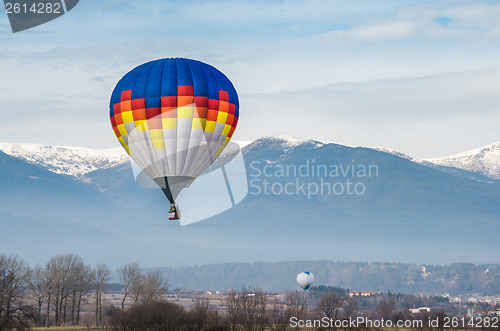 Image of Multicolored Balloon in the blue sky