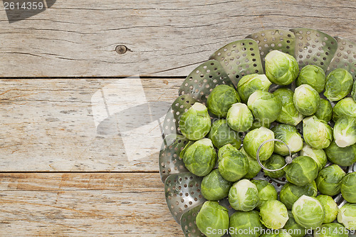 Image of Brussels sprouts in steamer