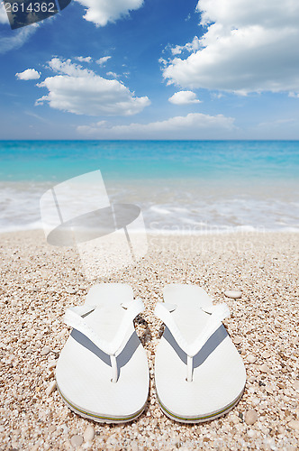 Image of Flip flops on the beach