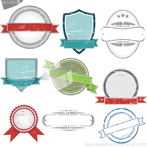 Image of Vector set of grunge, vintage labels