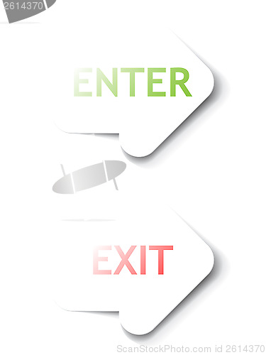 Image of Enter, Exit arrows 