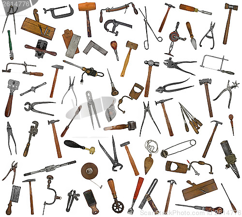 Image of vintage tools mix collage