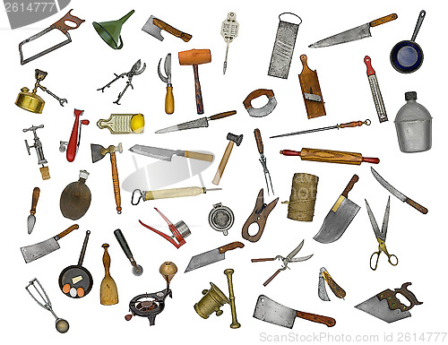 Image of vintage kitchen utensils collage