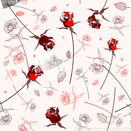 Image of Beautiful seamless rose pattern
