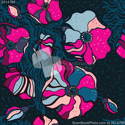 Image of Abstract Flowers background. Seamless pattern