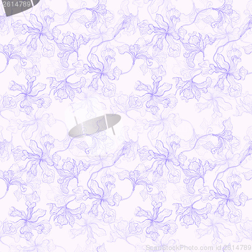 Image of Tropical Flowers background. Seamless pattern