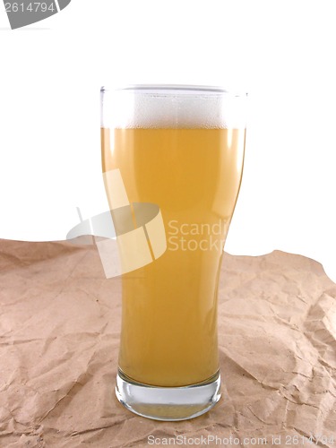 Image of Frosty glass of light beer set