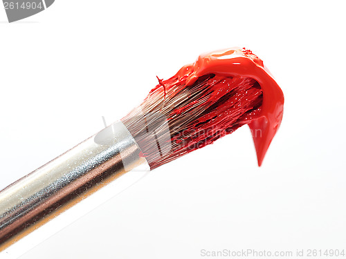 Image of Paintbrush with red paint 