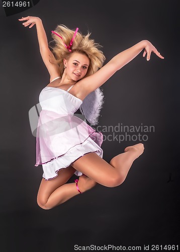 Image of Pretty girl jumping