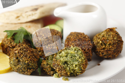 Image of Falafel chickpea balls closeup