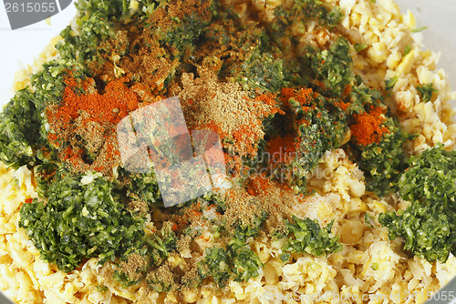 Image of Falafel ingredients in a bowl