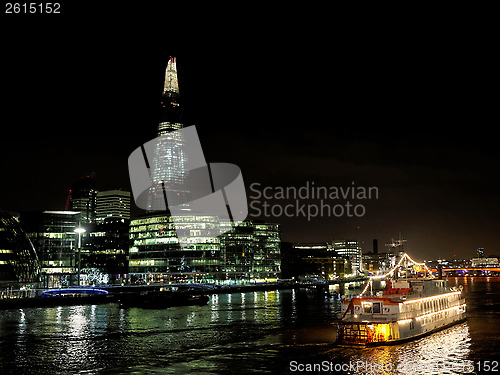 Image of The Shard seen from the river Thames, London, december 2013