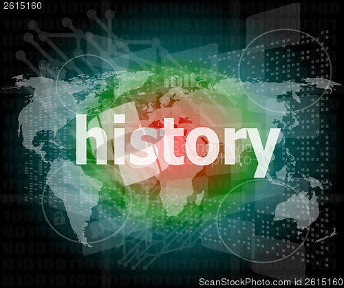 Image of Time concept: history on digital background