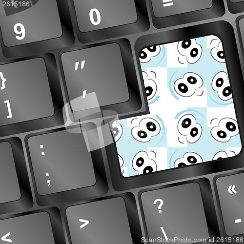 Image of Enter button with eye on computer keyboard