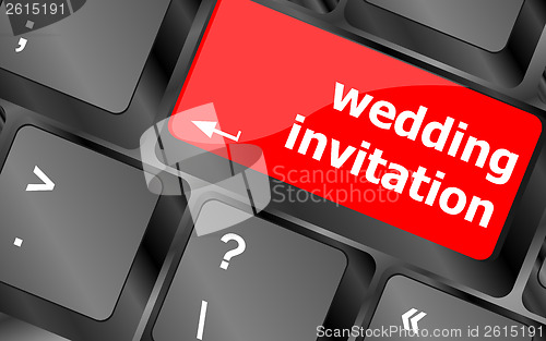 Image of Wedding invitation word button on keyboard key