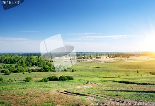 Image of Country road through the plain