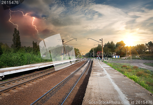 Image of Bad weather over railroad