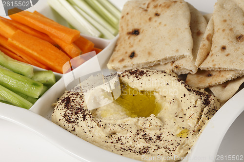 Image of Hummus dip and crudites