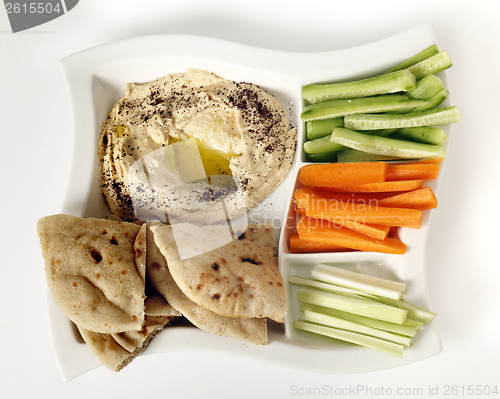 Image of Dip with crudites high angle