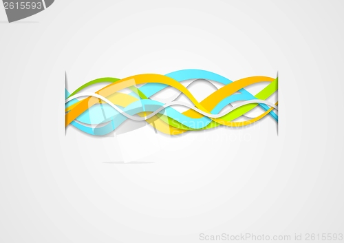 Image of Bright wavy ribbon vector background