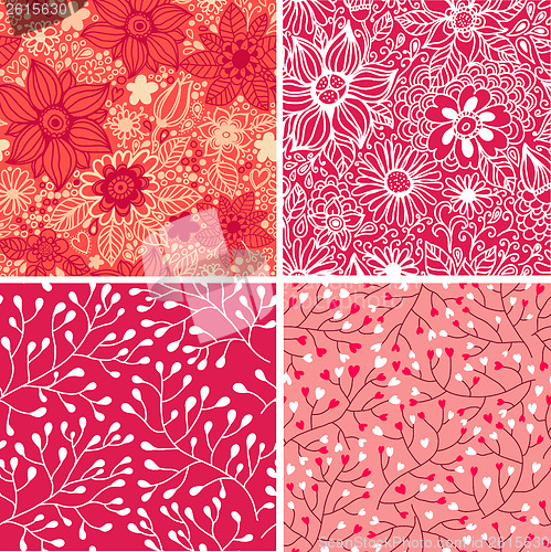 Image of Set of four Happy valentines day backgrounds.