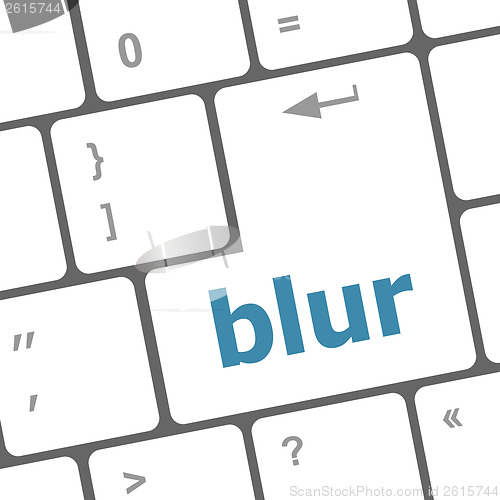 Image of blur button on computer pc keyboard key